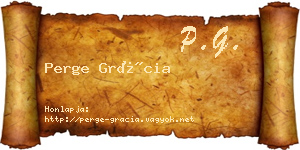 Perge Grácia névjegykártya